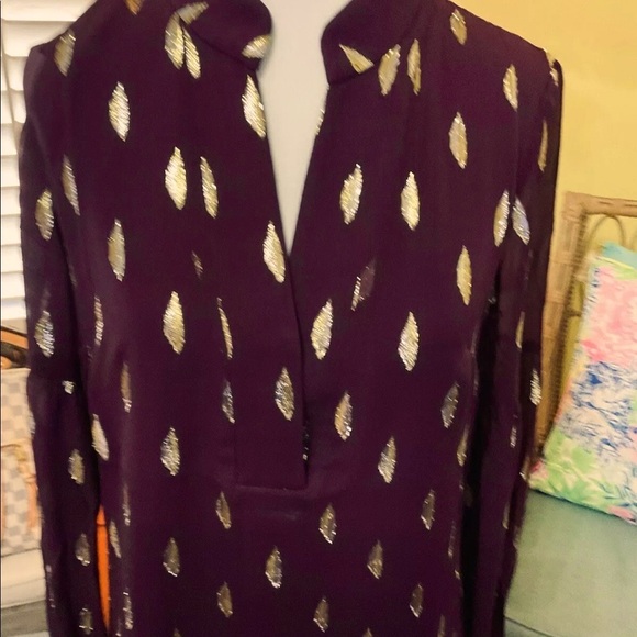 Lilly Pulitzer NWT Shea Silk Dress Cabernet Berry Diamond Clip - Picture 9 of 16